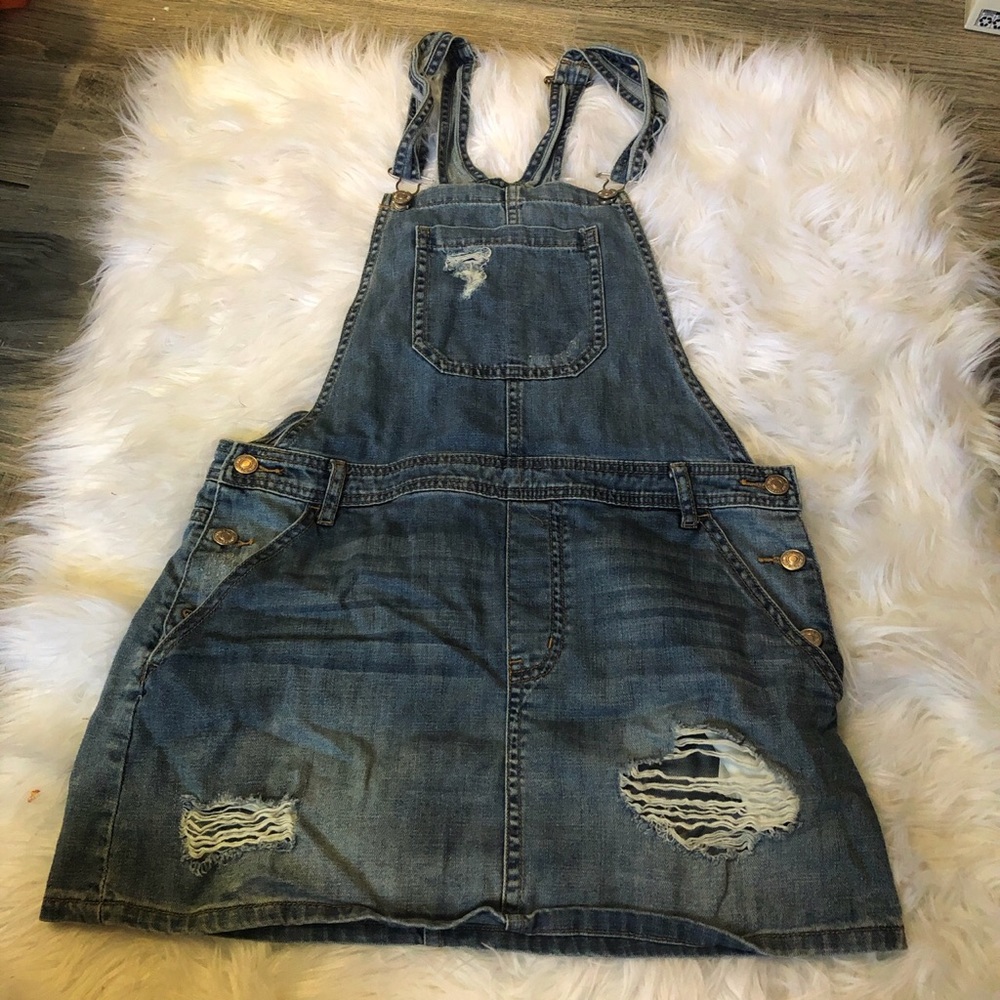 denim overall dress